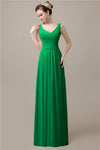 Spaghetti Strap A-line Simple Chiffon Floor-Length Long Bridesmaid Dresses