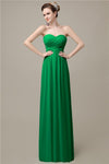 A-line Chiffon Sweetheart Floor-Length Long Bridesmaid Dresses