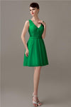 Charming A-line Chiffon V-neck Backless Bridesmaid Dresses