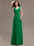 Honest A-line Chiffon Long Bridesmaid Dresses