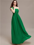 A-line One-shoulder Long Chiffon Bridesmaid Dresses