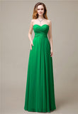 Charming A-line Sweetheart Sleeveless Floor-Length Bridesmaid Dresses