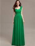 A-line One-Shoulder With Flowers Floor-Length Bridesmaid Dresses