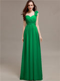 A-line One-Shoulder With Flowers Floor-Length Bridesmaid Dresses