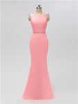 Sleeveless Mermaid Bateau Floor Length Bridesmaid Dresses