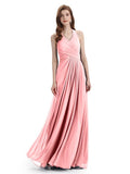 Elegant V-neck Side Slit Floor Length Bridesmaid Dresses