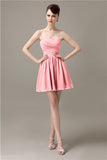 Popular Chiffon A-line Sweetheart Mini Bridesmaid Dresses