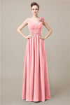 Elegant V-neck Flower A-line Floor-Length Bridesmaid Dresses