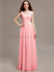 Chiffon Shoulder Strap A-line Floor-Length Bridesmaid Dresses