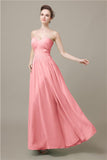 Pretty Strapless Chiffon A-line Floor-Length Bridesmaid Dresses