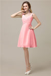 Chiffon A-line V-Neck Knee-Length Short Bridesmaid Dresses