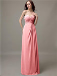 Elegant Sweetheart Chiffon A-line Long Bridesmaid Dresses