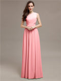 Simple One-Shoulder Sleeveless A-line Chiffon Bridesmaid Dresses