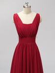 Formal Long Prom Dresses, Red A-Line Elegant Custom Bridesmaid Dresses LMX1120