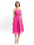 A-line Halter Sleeveless Pleats Short Bridesmaid Dresses