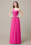 One-Shoulder A-line Sleeveless Floor-Length Bridesmaid Dresses