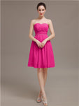 Sweetheart Chiffon A-line Short Bridesmaid Dresses