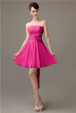 Sweatheart A-line Chiffon Short Bridesmaid Dresses with flower