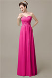 A-line Sweetheart Chiffon Floor-Length Long Bridesmaid Dresses