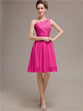 Pretty One-shoulder A-line Knee-Length Bridesmaid Dresses