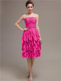 Elegant Strapless Princess A-line Knee-Length Bridesmaid Dresses