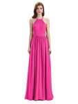 Stunning Chiffon A-line Long Cross-back Bridesmaid Dresses