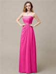 Elegant A-line Chiffon Sweetheart Floor-Length Bridesmaid Dresses