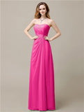 Elegant A-line Chiffon Sweetheart Floor-Length Bridesmaid Dresses