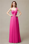 Pretty A-line Chiffon One-Shoulder Floor-Length Bridesmaid Dresses