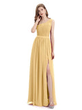 One-Shoulder A-line Top Lace Floor-Length Bridesmaid Dresses