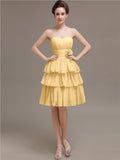 Sweetheart Pleats A-line Short Bridesmaid Dresses