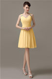 Chiffon Sexy V-neck A-line Knee-Length Bridesmaid Dresses