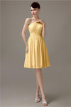 Simple A-line Chiffon One Shoulder Short Bridesmaid Dresses