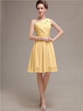 Pretty One-shoulder A-line Knee-Length Bridesmaid Dresses