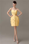 Elegant A-line Pleated Chiffon Knee-length Bridesmaid Dresses