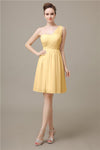 Elegant One-shoulder A-line Knee-Length Bridesmaid Dresses