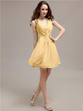 V-Neck Short A-Line Knee length Bridesmaid Dresses