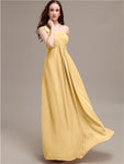 A-line One-shoulder Long Chiffon Bridesmaid Dresses