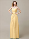 Elegant A-line Chiffon Sweetheart Floor-Length Bridesmaid Dresses