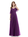 A-line off the Shoulder Spaghetti Straps Floor-Length Bridesmaid Dresses