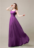 Shoulder Strap A-line Chiffon Elegant Floor-Length Bridesmaid Dresses