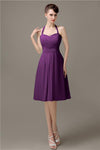 Halter A-line Chiffon Simple Backless Bridesmaid Dresses