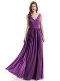 Elegant V-neck Floor Lenght Bridesmaid Dresses