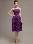 Elegant Strapless Princess A-line Knee-Length Bridesmaid Dresses