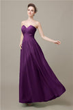 Pretty Strapless Chiffon A-line Floor-Length Bridesmaid Dresses