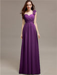 A-line One-Shoulder With Flowers Floor-Length Bridesmaid Dresses