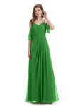 A-line off the Shoulder Spaghetti Straps Floor-Length Bridesmaid Dresses