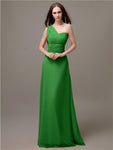 Unique One-shoulder Sleeveless A-line Floor-Length Bridesmaid Dresses