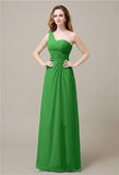 One-Shoulder A-line Sleeveless Floor-Length Bridesmaid Dresses