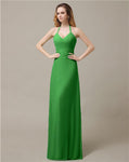 Halter Chiffon A-line Sleeveless Floor-Length Bridesmaid Dresses